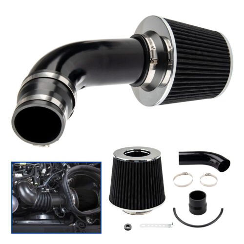 Black 3" Cold Air Intake Filter Induction Kit Pipe Power Flow Hose System USA - Picture 3 of 12