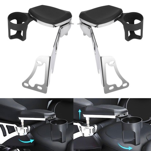 Tour Pack Arm Rests Fit For Harley Tour Pak Touring Chrome Passenger Armrests Cup Holder ...