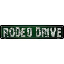 Rodeo Drive 3"x12" metal street sign plaque Home Door Garage Wall Decor