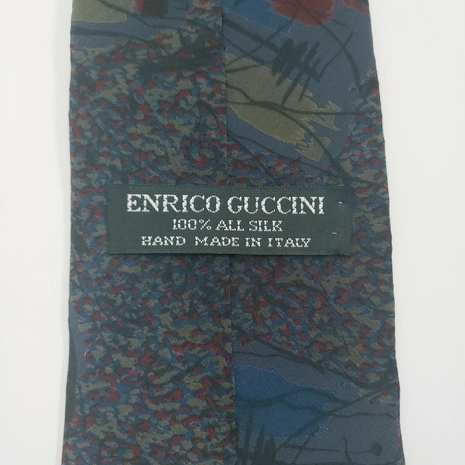 Corbata vintage para hombre Enrico Guccini 100 % seda ancha multicolor Foto 3 de 4