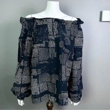 Marimekko top Large lagenlook off shoulder boatneck Atilda Mati polka dot print