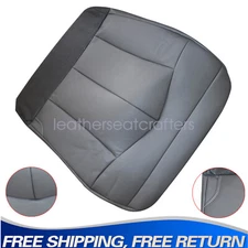 For 1999-03 Ford F150 XLT XL Driver Bottom Leather Seat Cover Med Gray E2/H2/J2