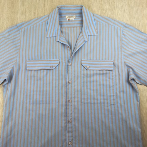 Vintage Fabiani Men's Short Sleeve Shirt Size XL Collared Button Up Polycotton - Picture 2 of 7