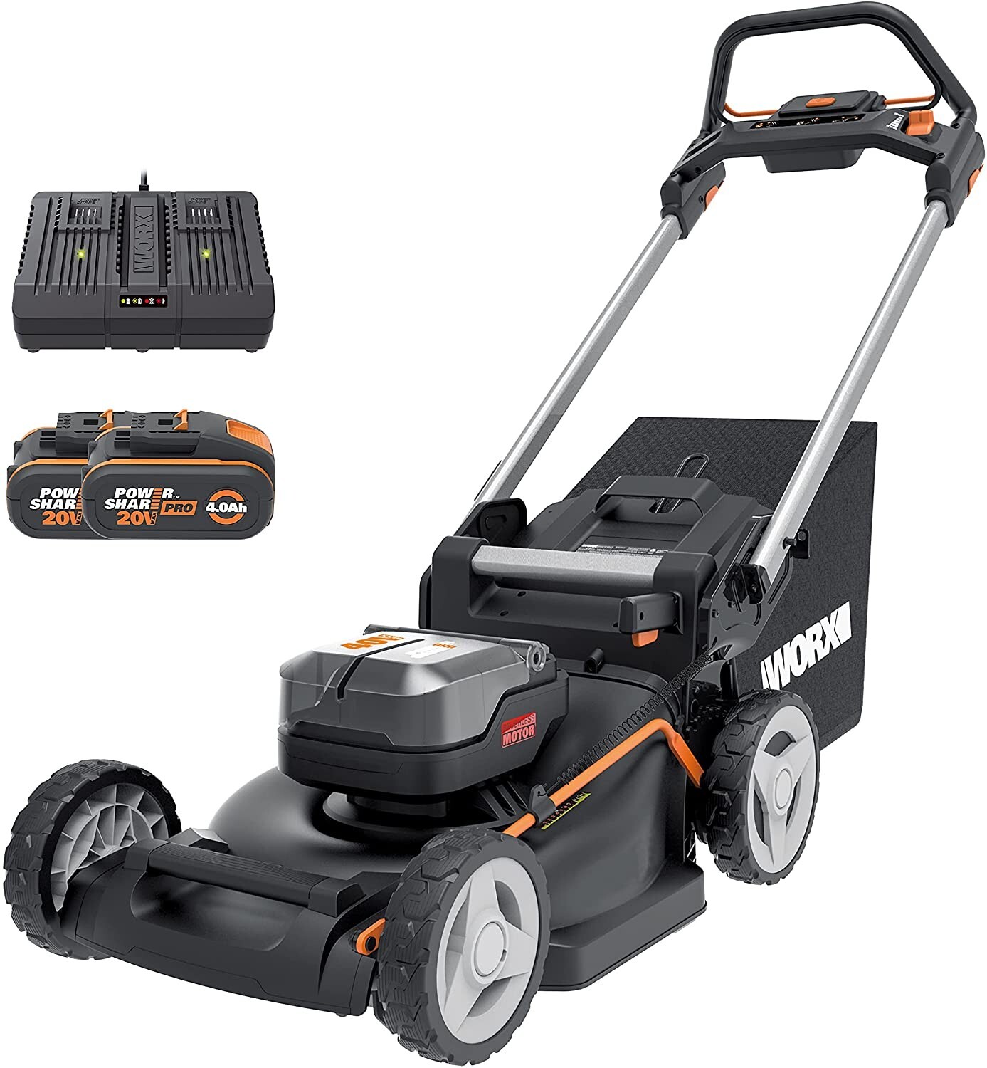 Rasaerba Nitro Batteria 40V Mulching Semovente Brushless Caricabatteria Doppio R