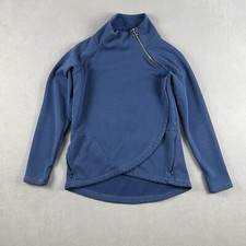 Athleta Sweatshirt Womens Small Blue Zip Up Sweater Cozy Karma Funnel Neck
