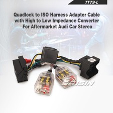 Audi Quadlock to ISO Converter Harness with High to Low Impedance Adapter Cable