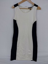 Mango Womens Black & White Midi Dress Size EUR M (078-00021)