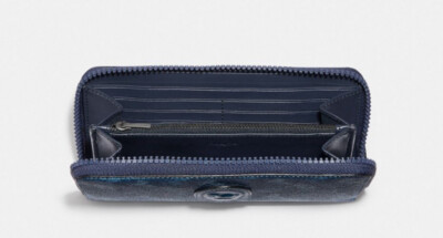 Coach C2135 Accordion Zip Wallet With Buffalo Plaid Print Black