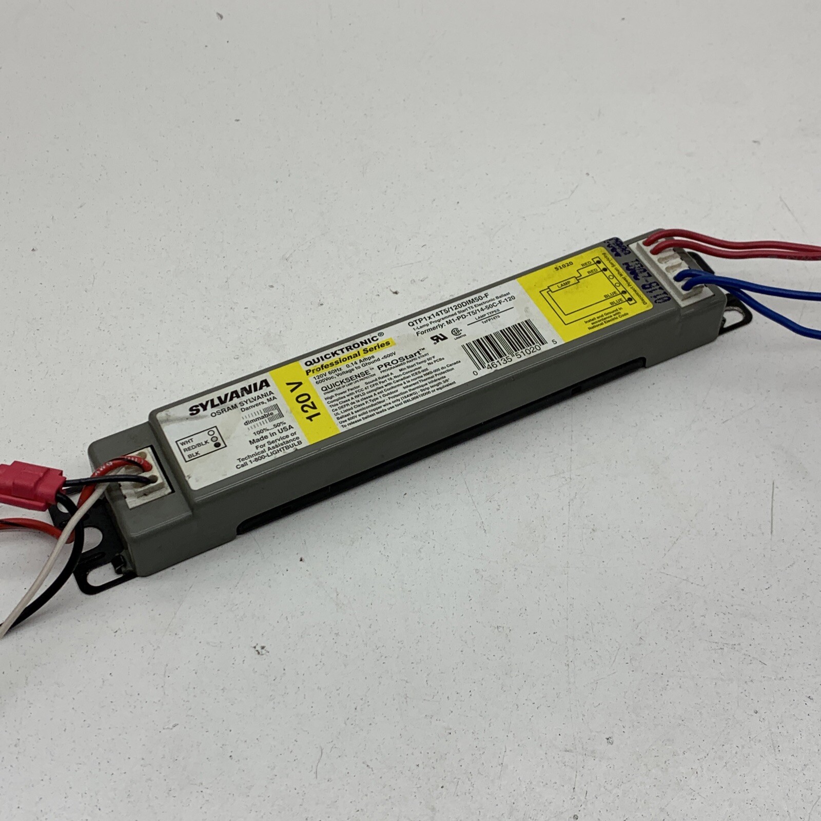 Sylvania QTP1x14T5/120DIM50F Dimmable Fluorescent Ballast (1Lamp