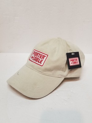 Porter Cable Strap Back Red Tan Embroidered Logo Hat Cap Men's One Size NEW