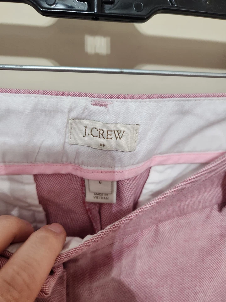 J. Pantalones Crew Skimmer Chambray Crop Rosa Talla 6 Foto 3 de 4