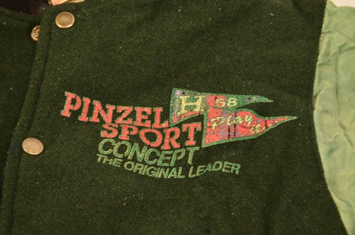 Pinzel Sport 58 Letterman Bomber Jacket Kids Strive For The Top Rembrandt Green - Picture 12 of 18
