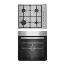 Beko QBSE223SX Built-in Multifunction Oven & gas hob pack - Stainless stee