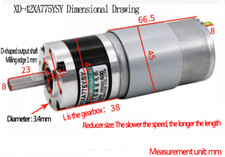 DC 12V 24V Planetary Reduction Motor 5-500rpm Large Torque Gear Motor 42XA-775
