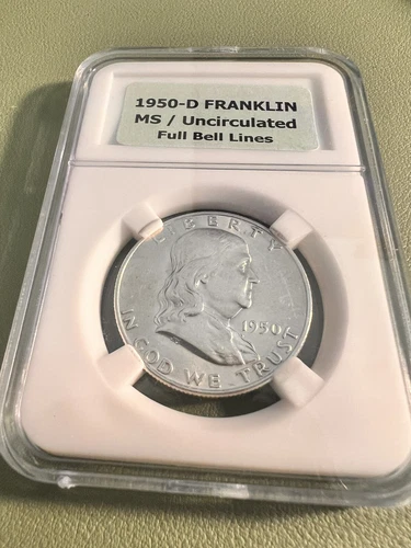 1950 D Franklin Half Dollar Full Bell Lines MS/Uncirculated 90% Silver