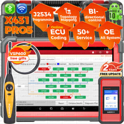 2026 LAUNCH X431 PRO 5 PAD V+ Programming Key Coding Car Diagnostic Scanner Tool