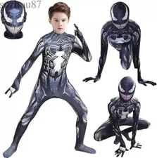 Venom 3 Jumpsuit Kids Cosplay Costume Spider-Man Spandex Bodysuit Christmas Gift