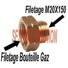 Raccord GAZ filetage Femelle bouteille Male 20 x150