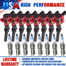 8 Pack Ignition Coils & Spark Plugs For Ford & Lincoln Town Car 4.6L DG508 SP479