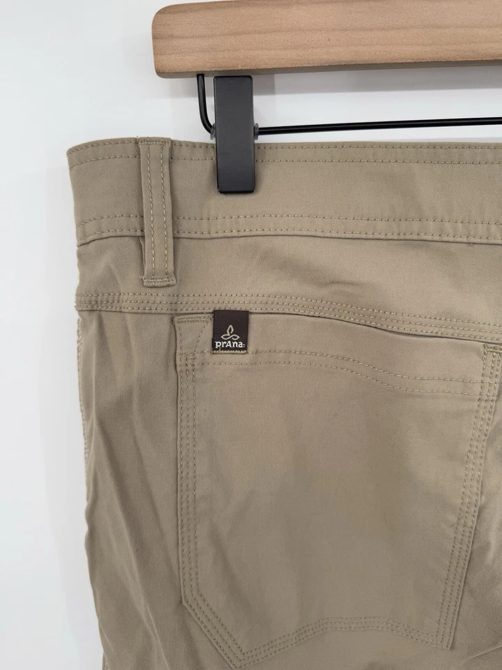 Pantalones Prana Para Hombre 36x33 Beige Elastizados Zion Rectos Senderismo Carga Cinturón Foto 4 de 4