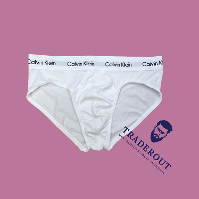 Calvin Klein CK men white cotton stretch hip brief underwear