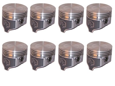 8 COATED Pistons with Wrist Pins & Rings 68 69 Oldsmobile 400 V8 1968 1969