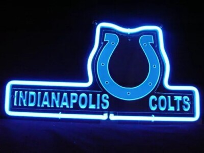 14'' Indianapolis Colts Logo 3D Carved Neon Sign Light Lamp Visual Beer Decor LY