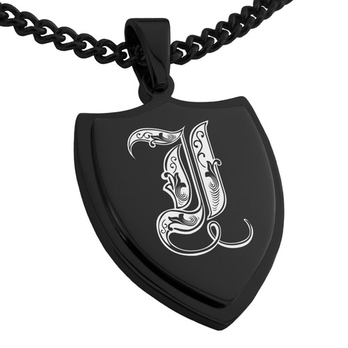 Collar o llavero con etiqueta de perro con letras reales con monograma escudo escudo de acero inoxidable - Imagen 51 de 157