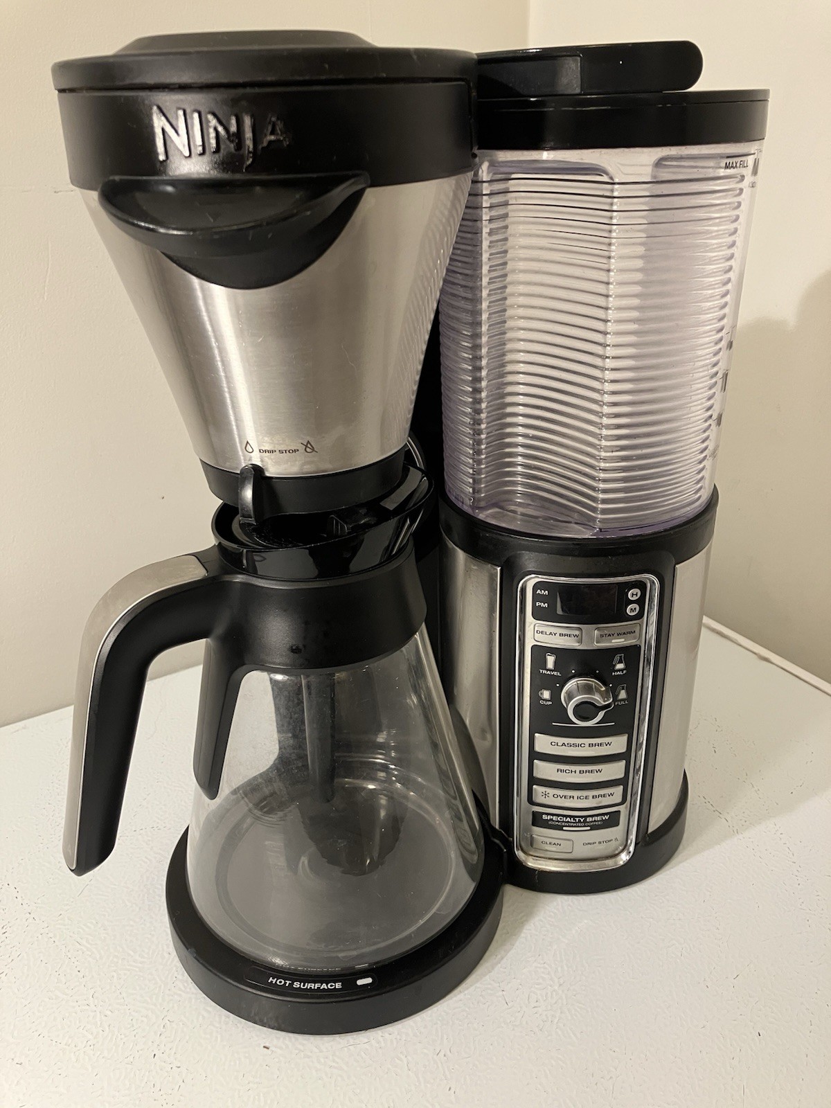 Ninja - Coffee Bar Brewer CF081 with Glass Carafe - Stainless Steel/Black