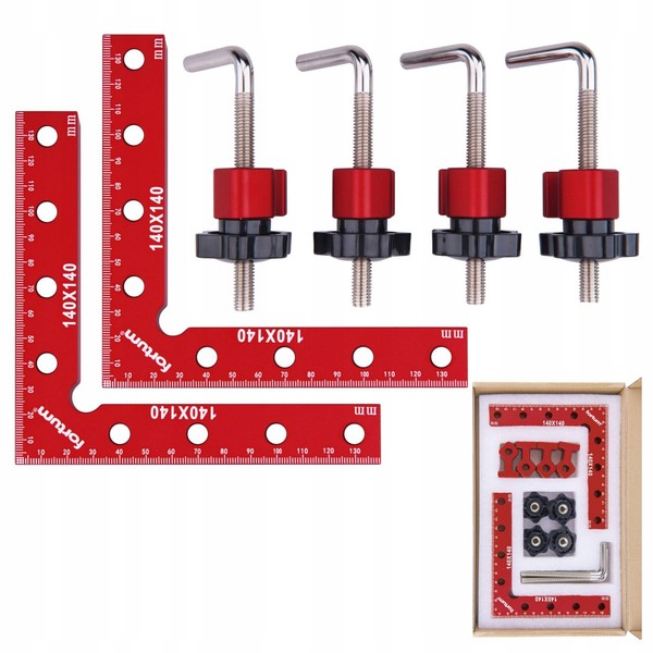 Winkelspanner Eckspanner Winkelklemmen 140Mm 2Er Set 90 Grad Alu Fortum-image