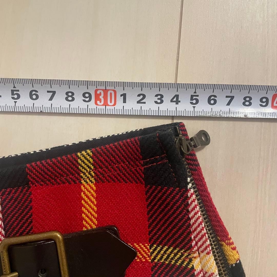 Burberry Blue Label Nova Plaid Pleated Mini Devided Skirt Pants Red MINT 36 thumbnail 10