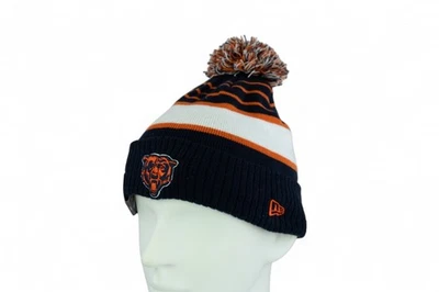 New Era Chicago Bears Team Stripe Knit Hat / Navy Orange / RRP £28