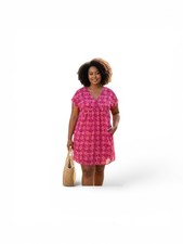 Old Navy Women s Small Pink Floral V-Neck Shift Dress Swim Cover Up Size S