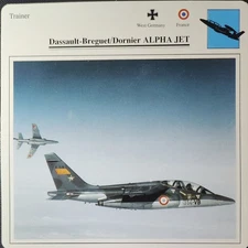Dassault Dornier Alpha Jet Picture Original Vtg Info Aircraft Collector Card  
