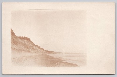 Küstenklippen Sandstrand Meereslandschaft Vintage Sepia unbekannt