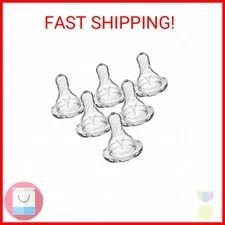 Dr. Brown's Natural Flow Y-Cut Narrow Baby Bottle Silicone Nipple, Ideal for Thi