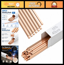 40 Sticks 15 Silver Brazing Rods 0.050"x1/8"x10" for HVAC, Refrigeration, Weldi