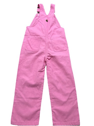 Carhartt Overalls Girls 4t Pink Canvas Hearts Outdoors Hiking Logo Work Youth - Picture 8 of 8