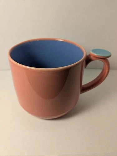 1980s Lindt Stymeist Colorway Mug thumbprint Japan Salmon Turquoise Blue