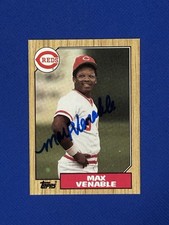 Max Venable Signed 1987 Topps #226 Card Cincinnati Reds Auto Autograph