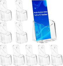 Brochure Display Stand,10 Pcs 4X9 Inches Acrylic Pamphlet Holder Stand,Wall Moun