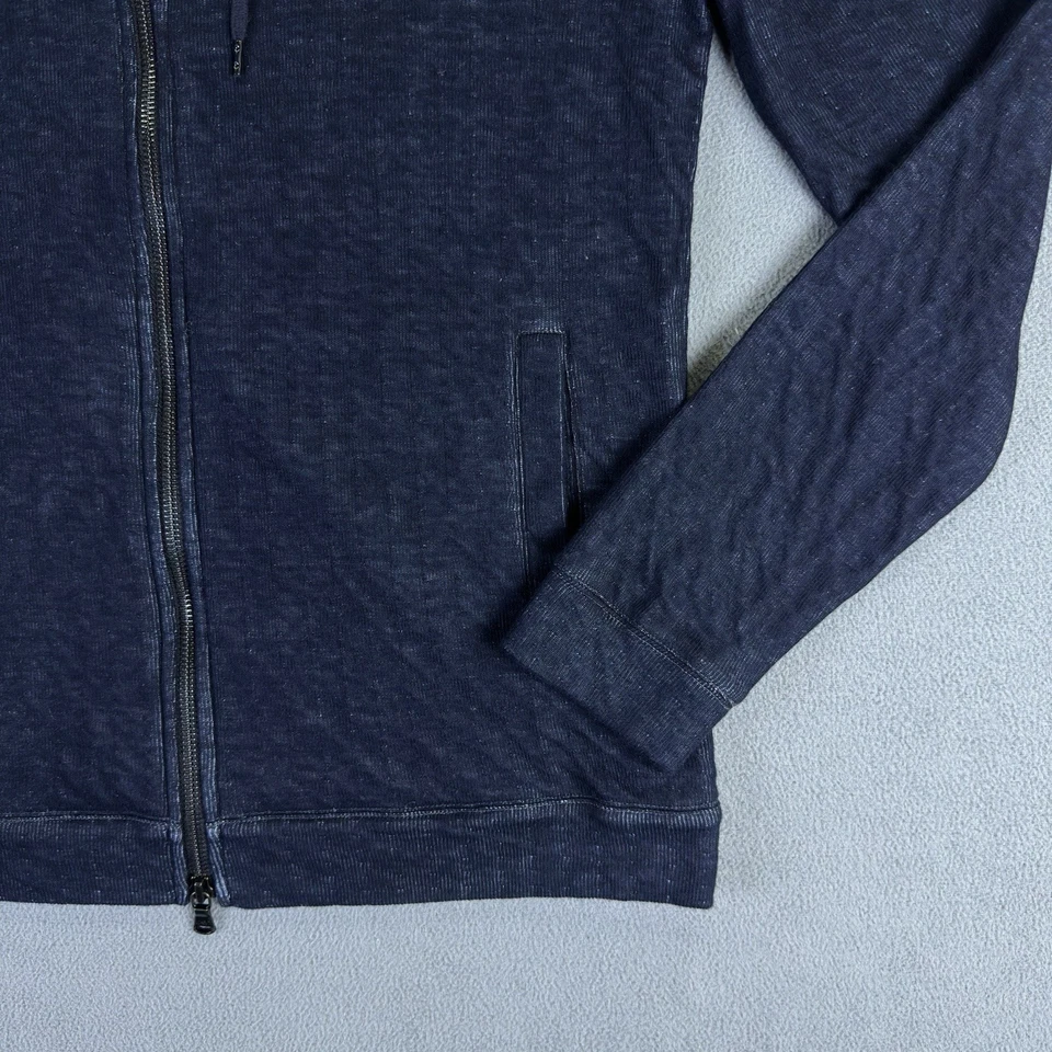 Sudadera con Capucha John Varvatos Mediana Azul Estrella EE. UU. Cremallera Completa Silenciosa Lujo Minimalista Foto 3 de 4