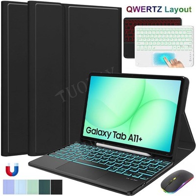 Beleuchtete Touchpad Tastatur Hülle für Samsung Galaxy Tab A9+/A11 Plus/S11 2025
