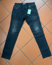 Pierre Balmain Biker Jeans Schwarz Grau Gr. 31 Made in Italy Stretch Designer
