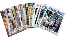 (20) Plastic Canvas Corner Book Magazine Lot 1980s 1990s seasons Cross Stitch