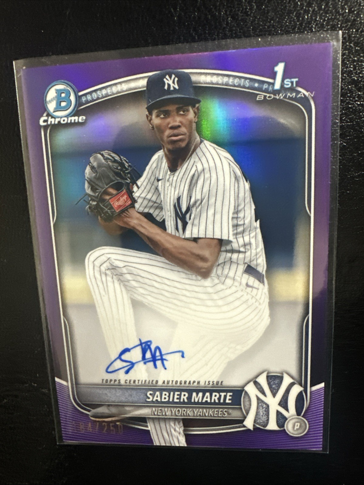 2025 Bowman Chrome Sabier Marte Auto /250 Purple Refractor CPA-SM