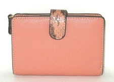 New Unusual Coach Coral Medium Corner Zip Wallet
