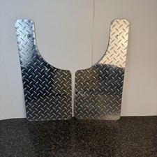 Diamond Plate Aluminum Truck Mud Flaps Pair Silver Rear Splash Guards Heavy Duty
