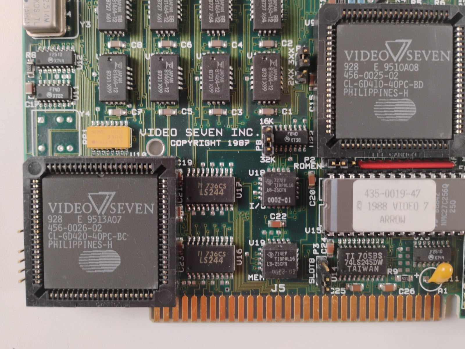 Video-7 VEGA VGA 8-bit ISA Video Seven Board VGA CGA MDA EGA Hercules TESTED!