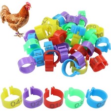 Chicken Leg Bands Plastic 16mm 50 Pack Colorful Numbered Poultry Identification